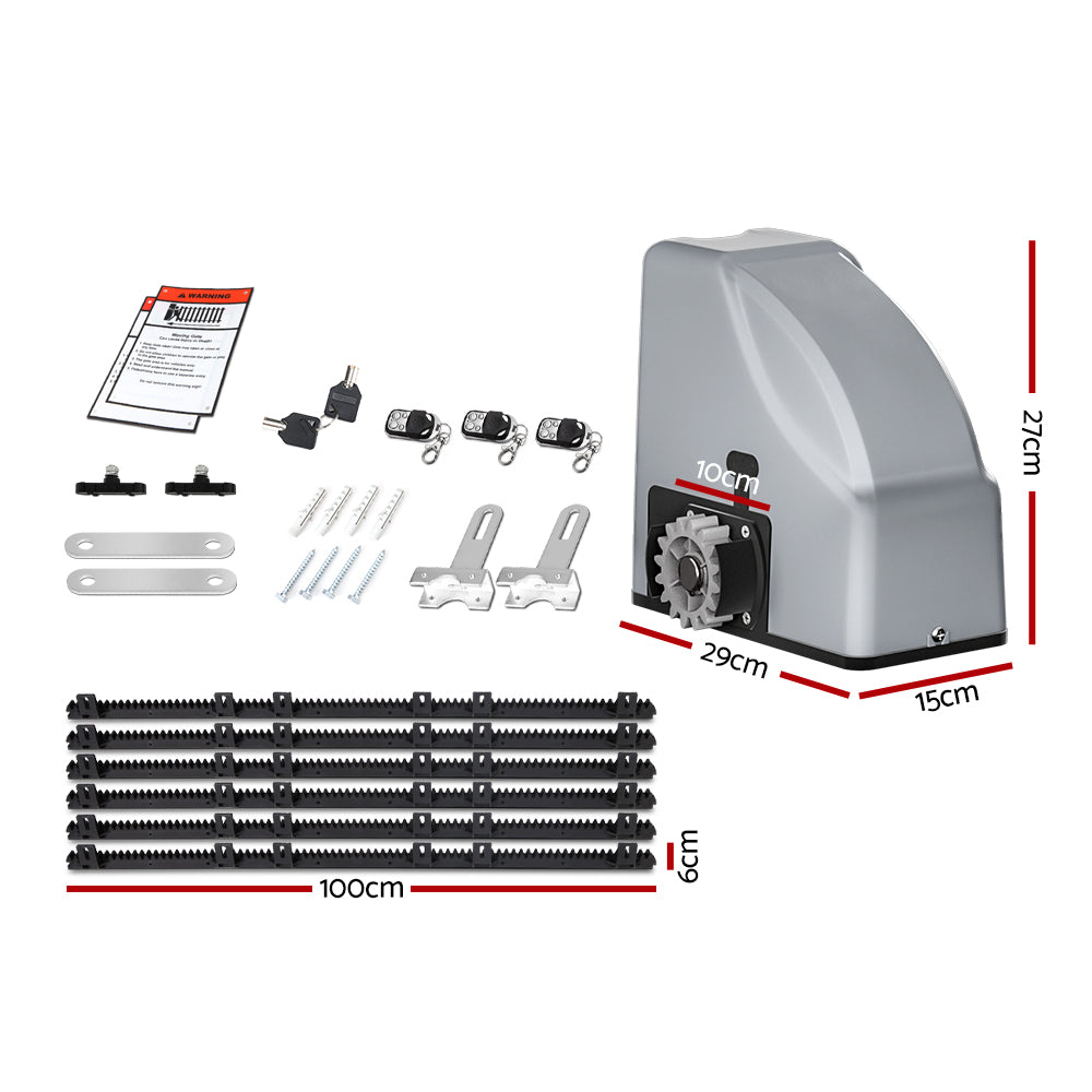 LockmAutomatic Sliding Gate Opener Kit Keypad 6M 800KG