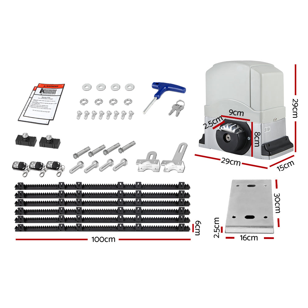 LockMHomeMyGarden Sliding Gate Opener 800KG 6M Hardware Kit