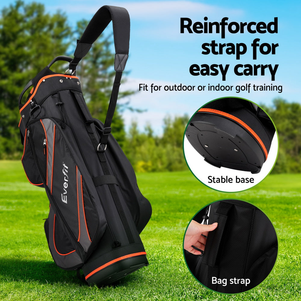 HomeMyGarden 14 Ways Dividers Golf Bag Stand Insulated Carry Bag Zippered Rain Cover