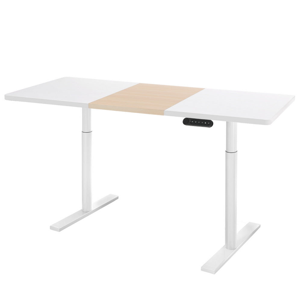 Artiss Standing Desk Motorised Electric Dual Motor 140CM White Pine