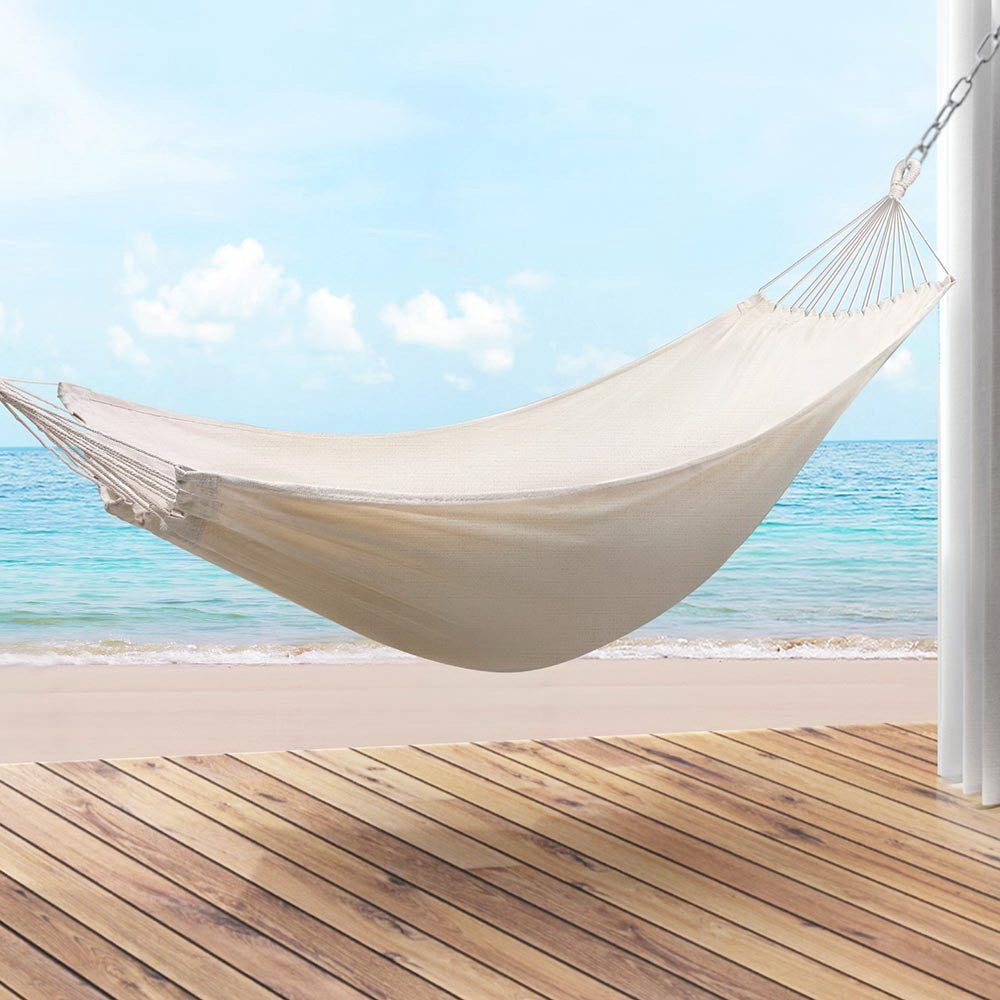 Hammock Bed with Travel Bag Outdoor Lounge Chair - Cream