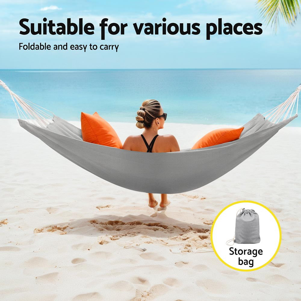 Hammock Bed with Travel Bag Outdoor Lounge Chair - Grey