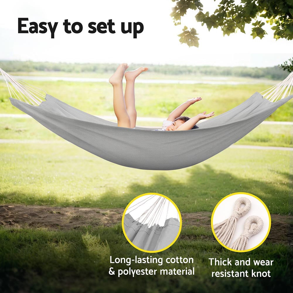 Hammock Bed with Travel Bag Outdoor Lounge Chair - Grey