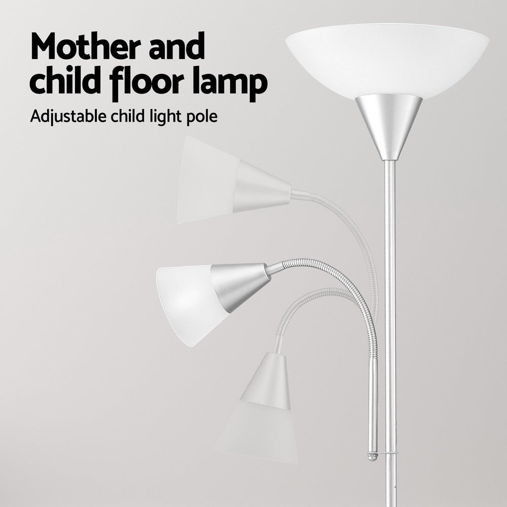 Floor Lamp Mother and Child Modern Home Living Room Office Reading - Silver