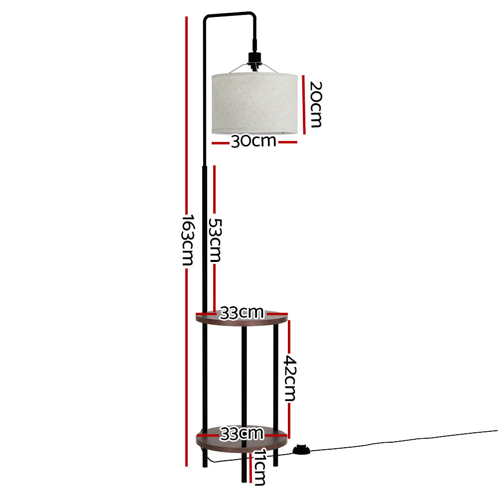 Floor Lamp Shelf Modern LED Storage Shelves Stand Living Room Light