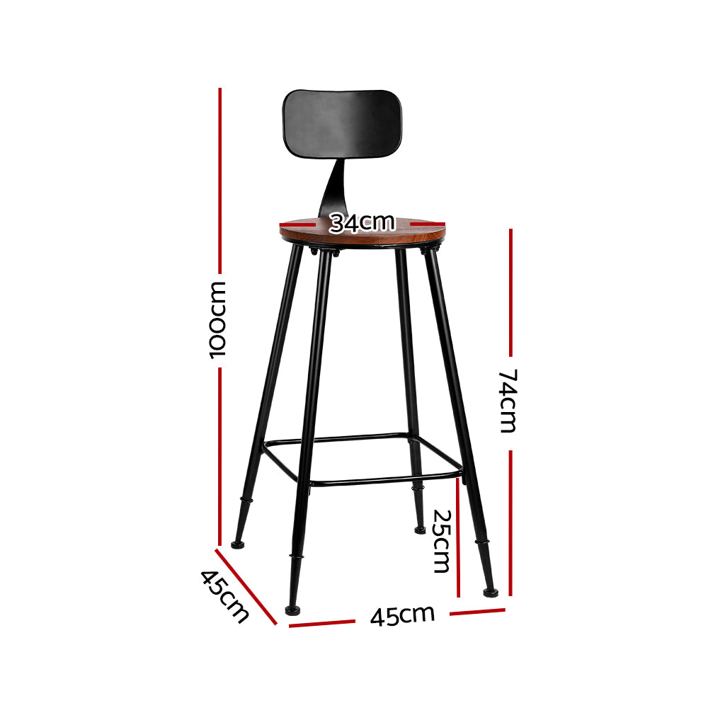 4x Bar Stools Vintage Metal Chairs