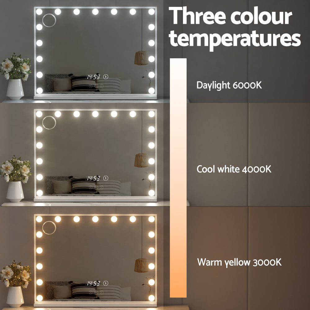 Makeup Mirror Hollywood 80x60cm 17 LED Time