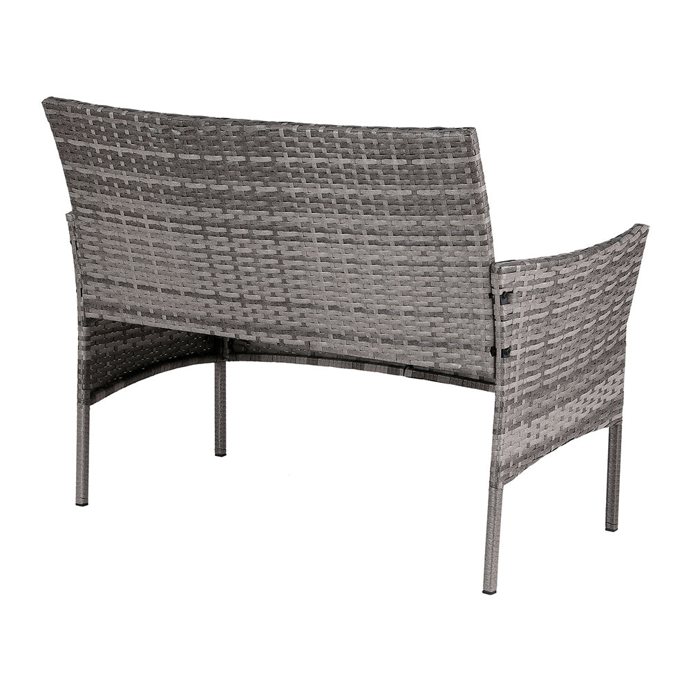 4 Seater Outdoor Sofa Set Wicker Setting Table Chair Furniture Grey