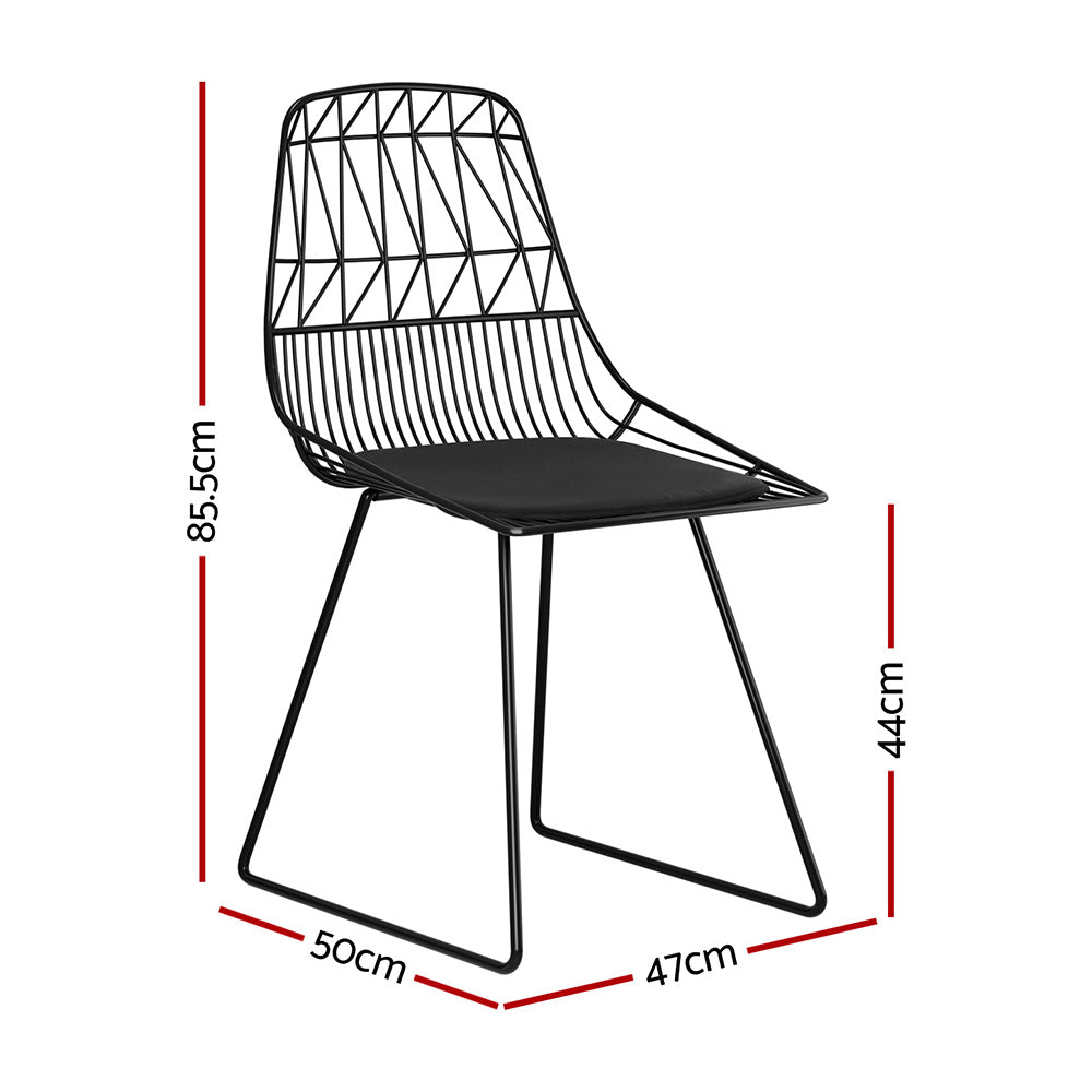 2PC Outdoor Dining Chairs Steel Lounge Chair Patio Garden Furniture