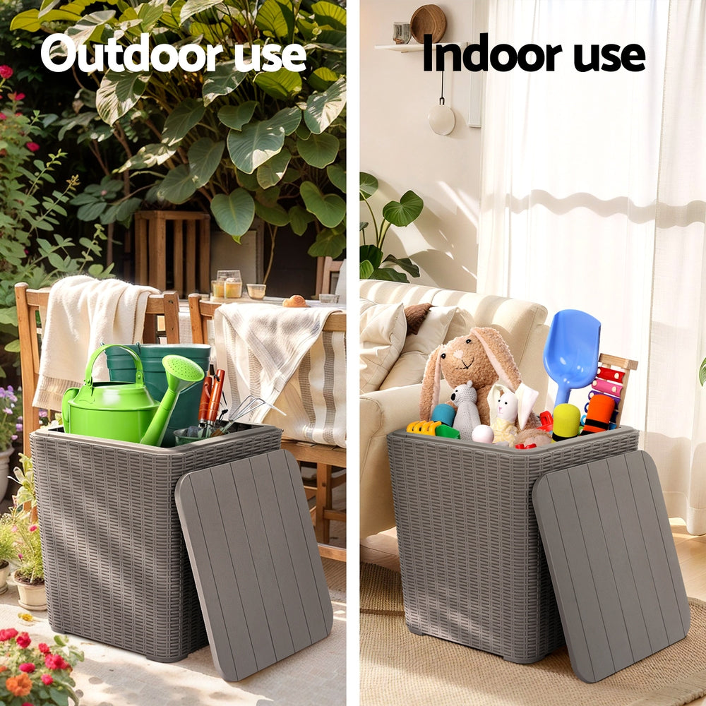 Outdoor Storage Box 43L Container Side Table Garden Bench Tool Sheds