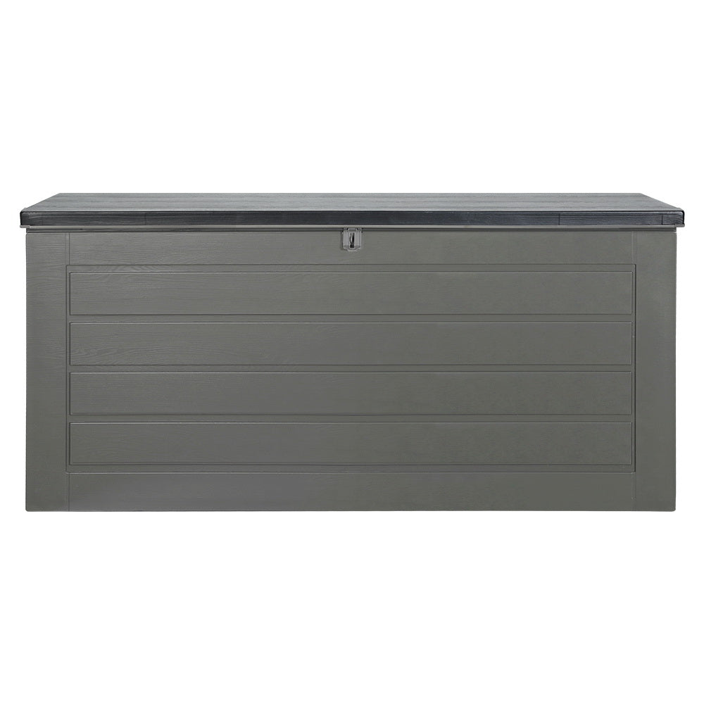 Outdoor Storage Box 680L Container Lockable Garden Bench Tool Shed Black