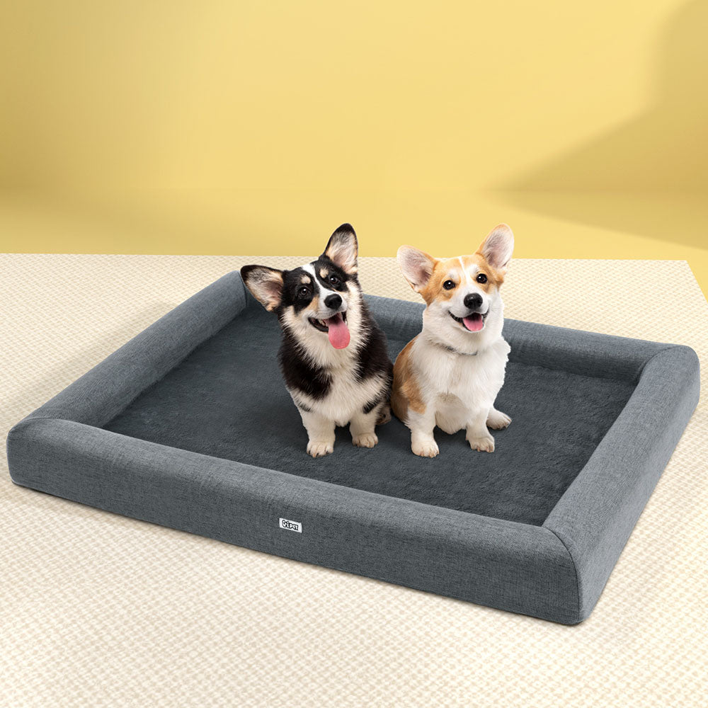 i.Pet Pet Bed Dog Cat Extra Large Soft Sofa Cushion Egg Crate Washable Grey