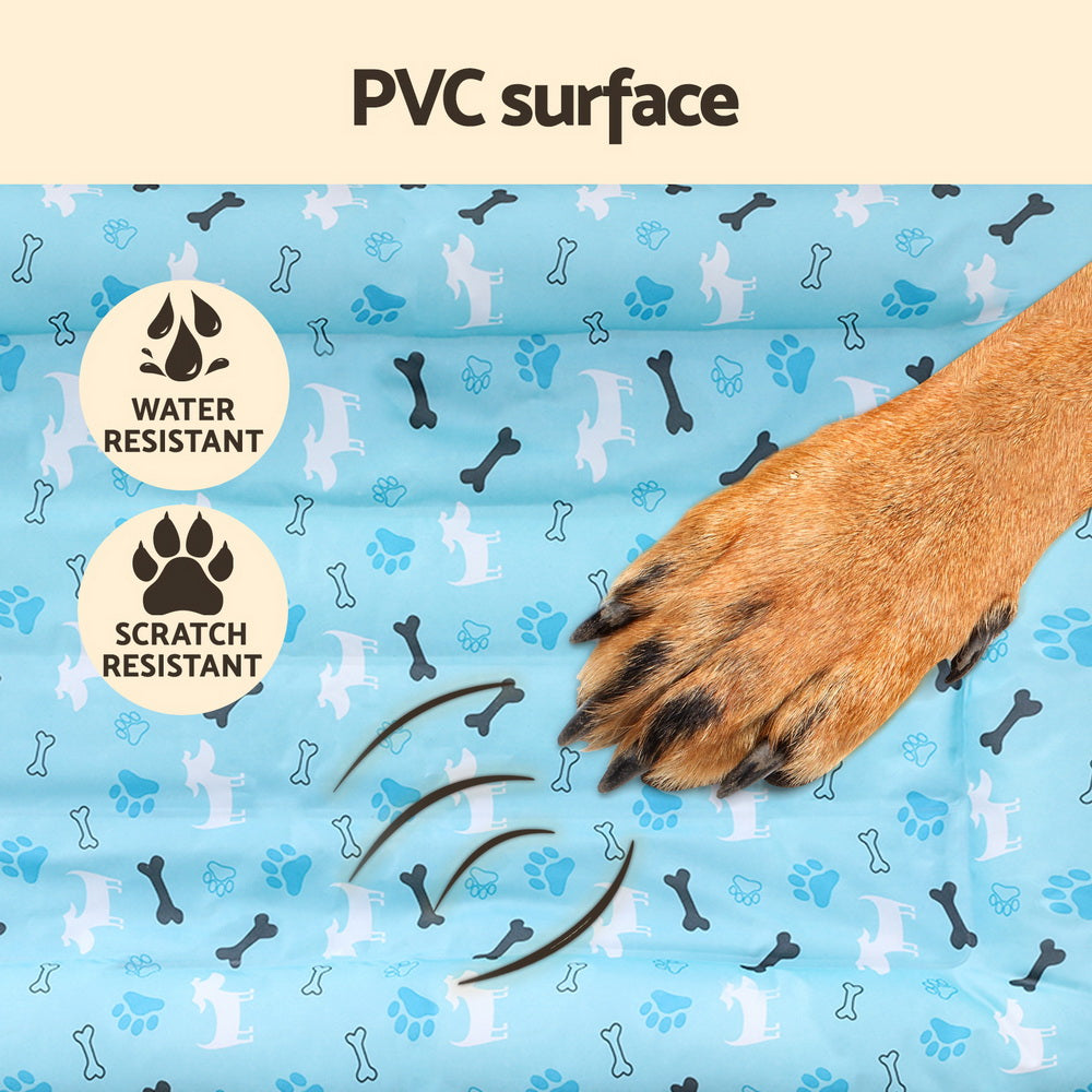 Pet Cooling Mat Gel Dog Cat Self-cool Puppy Pad Large Bed Summer Blue