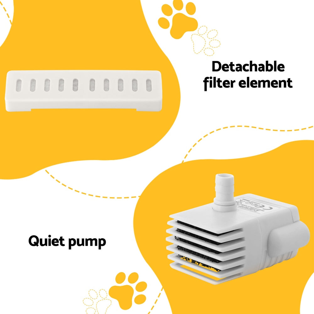 HomeMyGarden Pet Water Fountain Feeder Dispenser Filter Dog Cat Drinking Automatic 2.2L