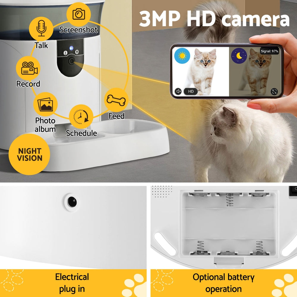 HomeMyGarden Automatic Pet Feeder Dog Cat Camera Wifi Smart Food Dispenser Timer 7L APP