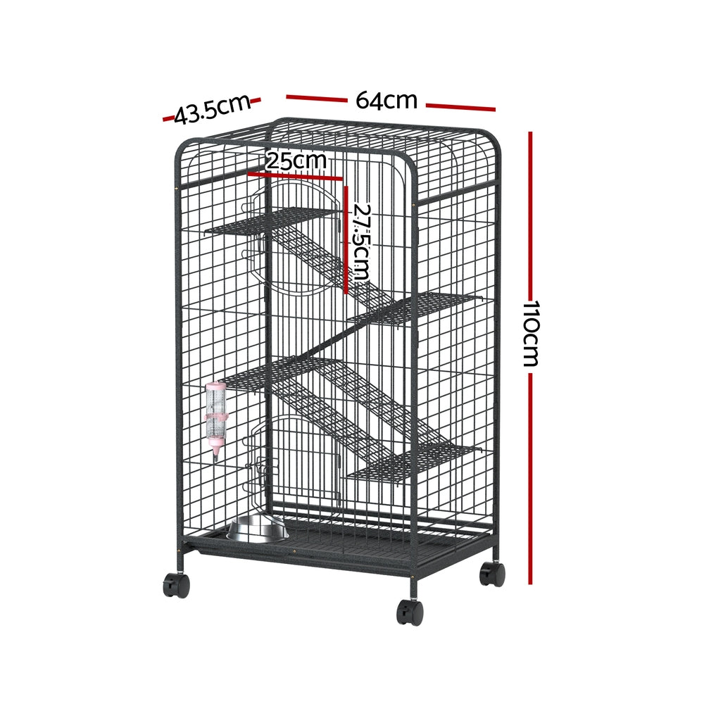 Rabbit Cage Indoor Hutch Guinea Pig Bird Ferret Cat Hamster 110cm 4 Level