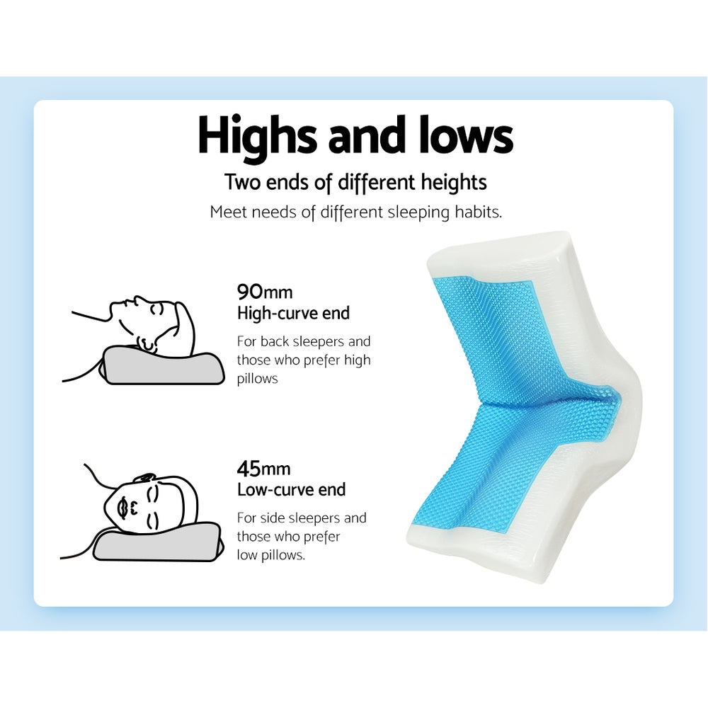 Bedding Memory Foam Contour Pillow Cool Gel Bamboo Cover