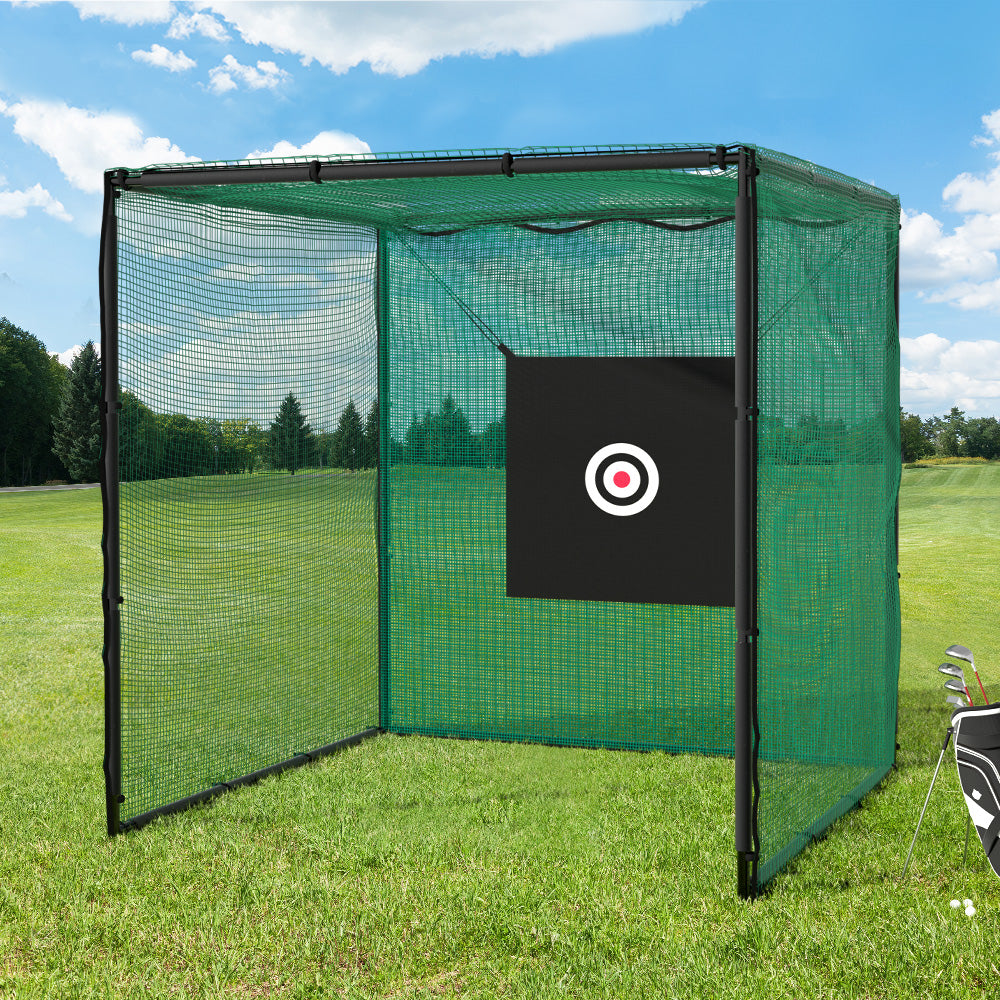 3m Golf Practice Net Hitting Cage with Steel Frame Baseball Training