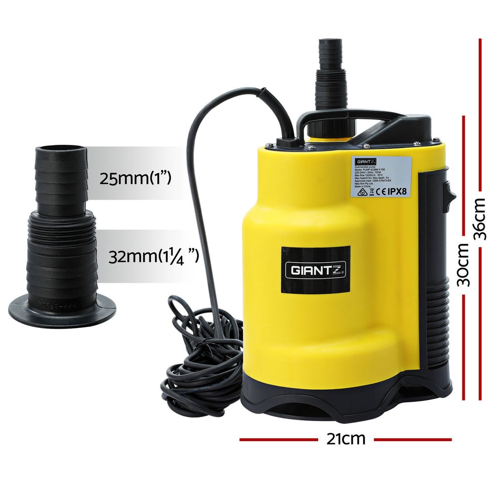 Garden Water Submersible Pump 750W Dirty Bore Sewerage Tank Well Steel