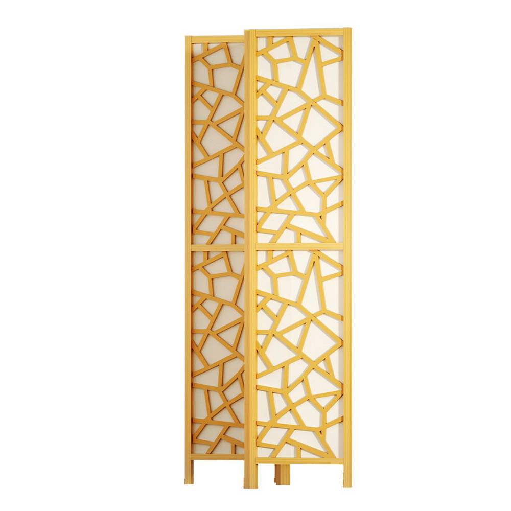 4 Panel Room Divider Screen 162x170cm Clover Natural