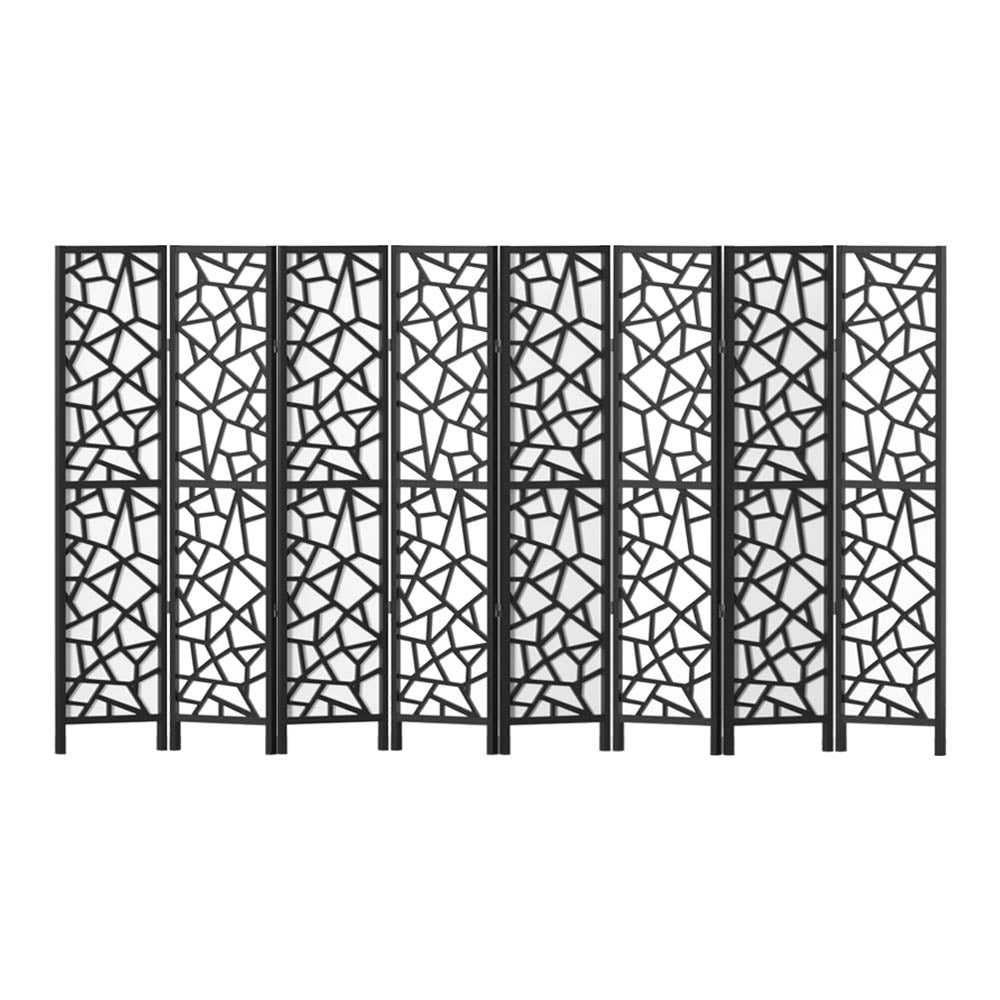 8 Panel Room Divider Screen 325x170cm Clover Black