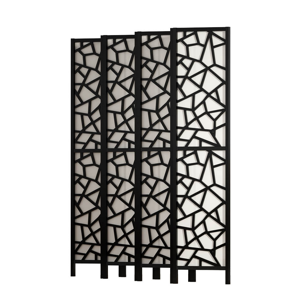 8 Panel Room Divider Screen 325x170cm Clover Black