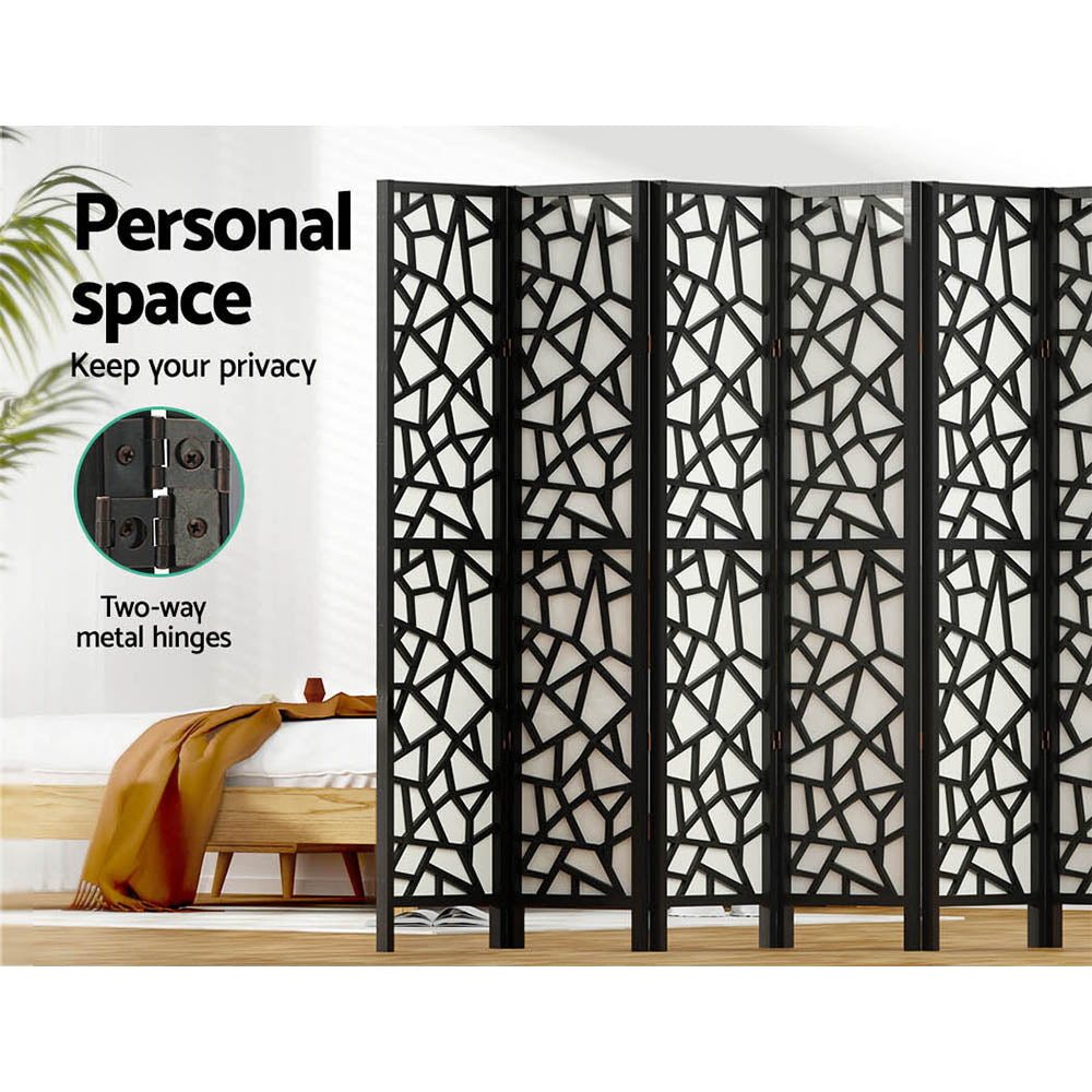 Room Divider Screen 8 Panel 325x170cm Clover - Black