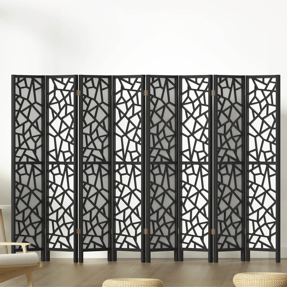 Room Divider Screen 8 Panel 325x170cm Clover - Black