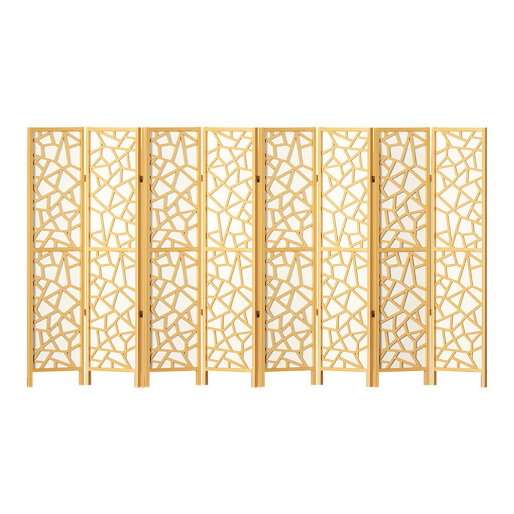 8 Panel Room Divider Screen 325x170cm Clover Natural