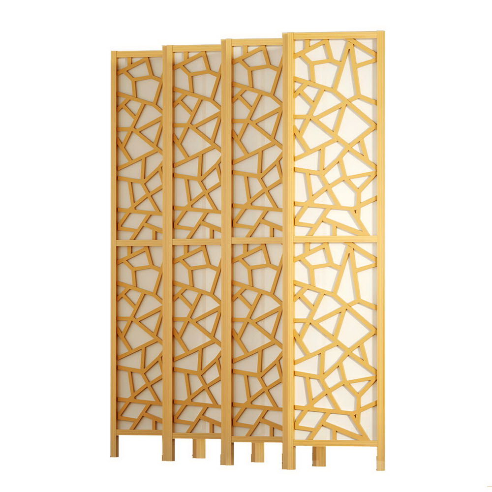 8 Panel Room Divider Screen 325x170cm Clover Natural