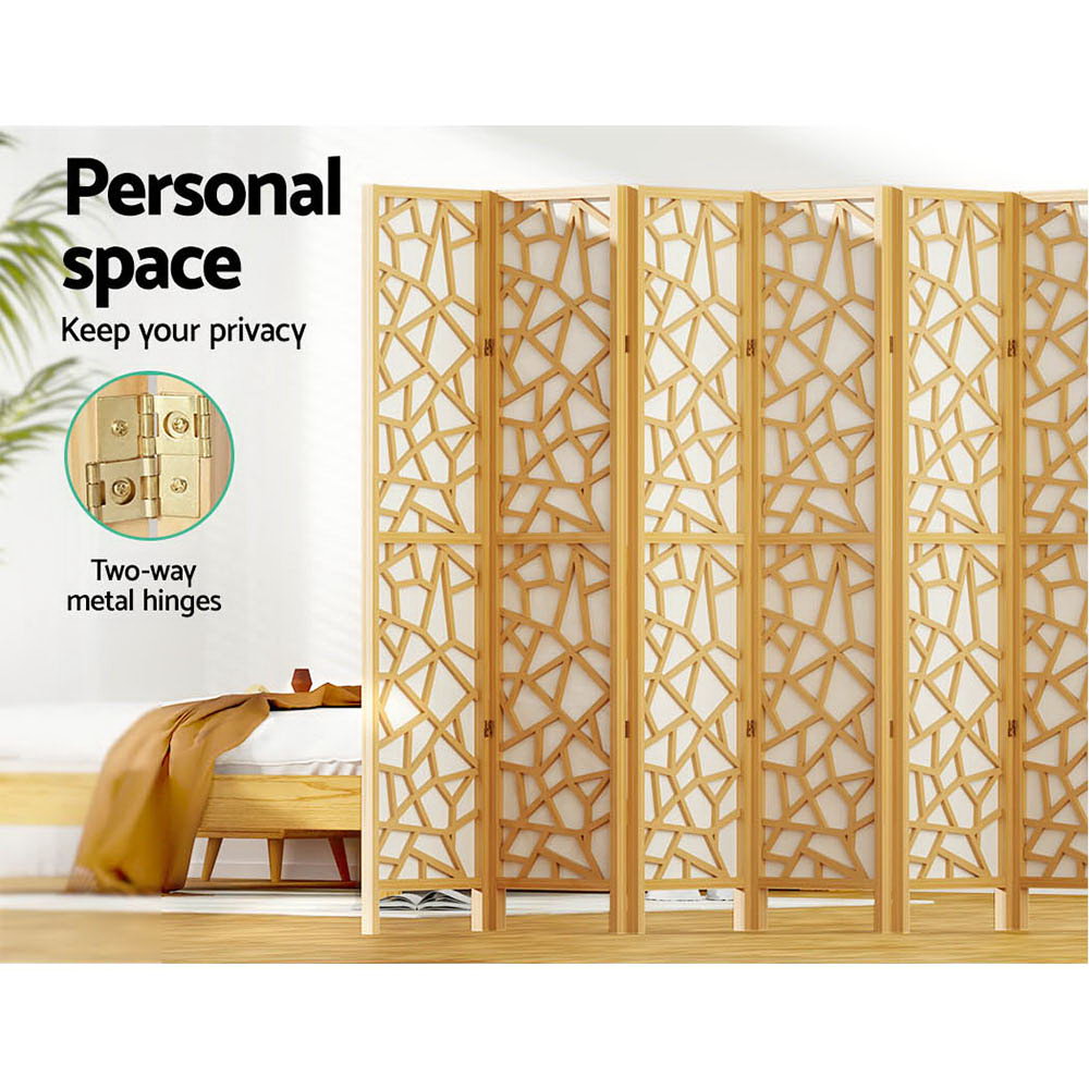 8 Panel Room Divider Screen 325x170cm Clover Natural