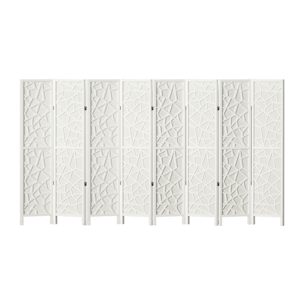 8 Panel Room Divider Screen 325x170cm Clover White