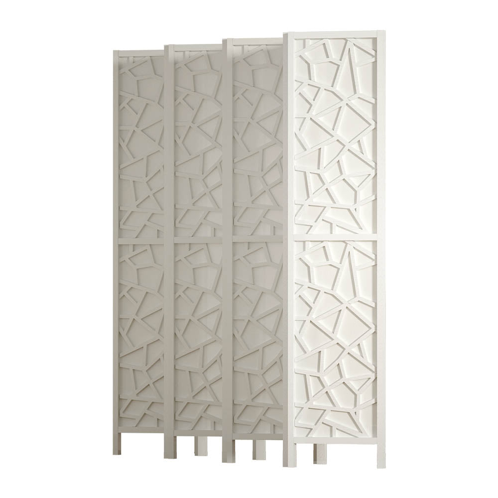 8 Panel Room Divider Screen 325x170cm Clover White