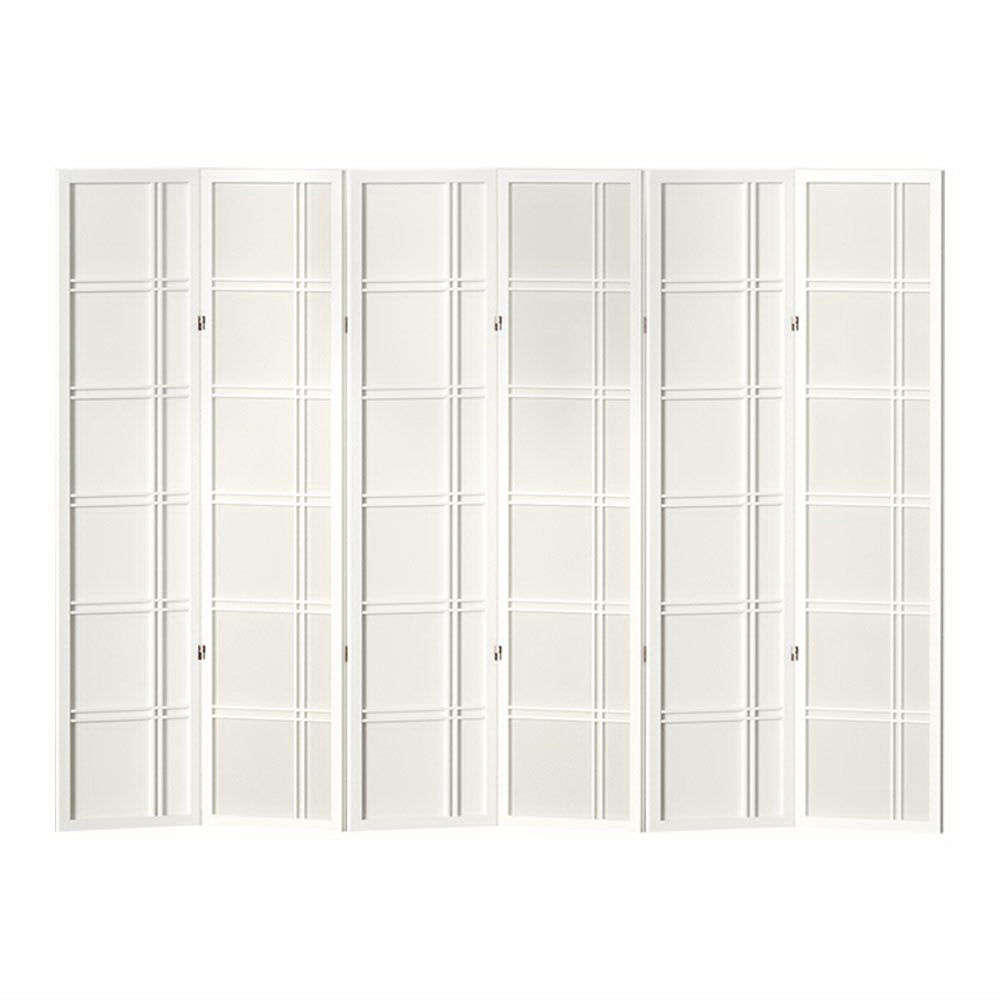 6 Panel Room Divider Screen 265x179cm Nova White