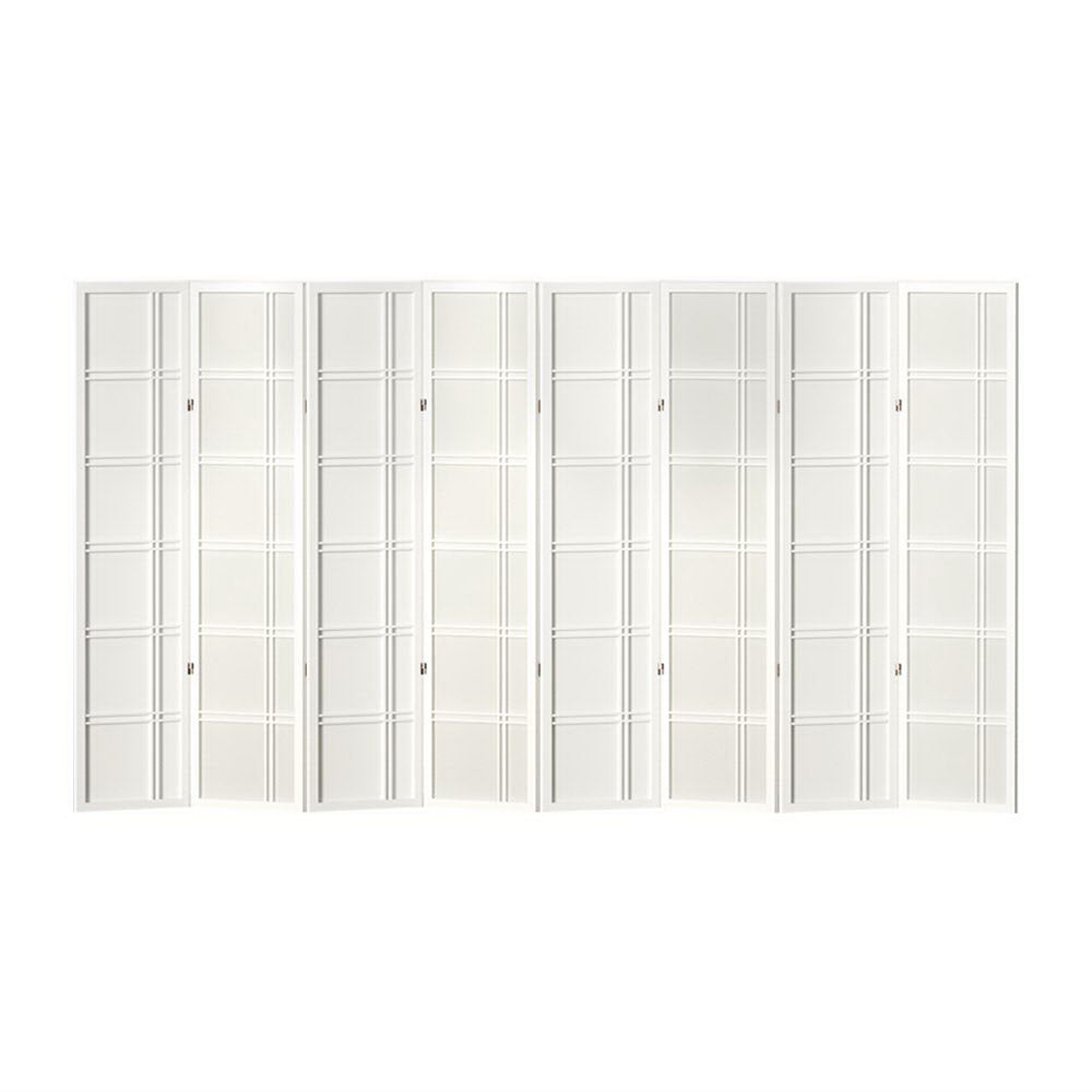 8 Panel Room Divider Screen 353x179cm Nova White