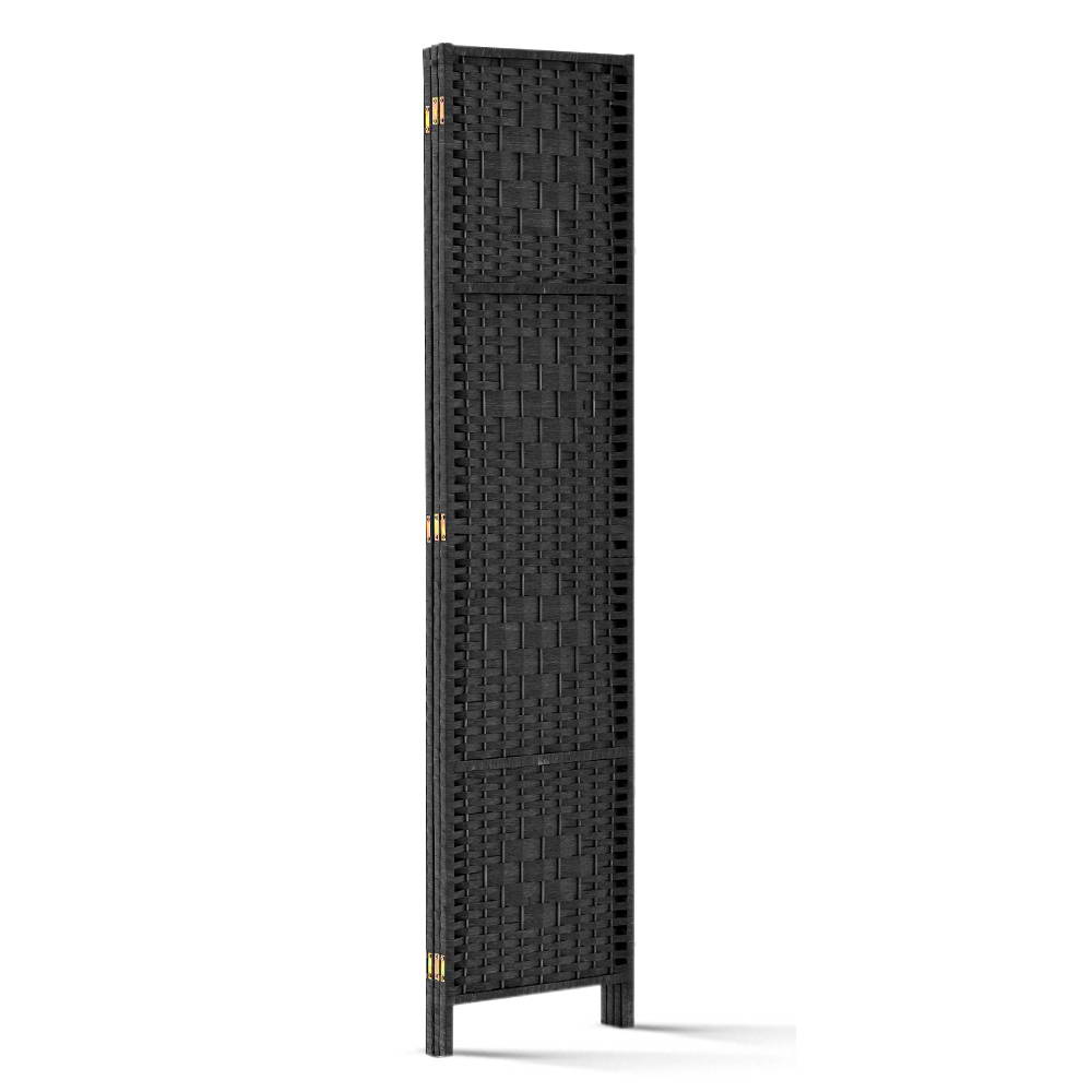 3 Panel Room Divider Screen 123x170cm Woven Black