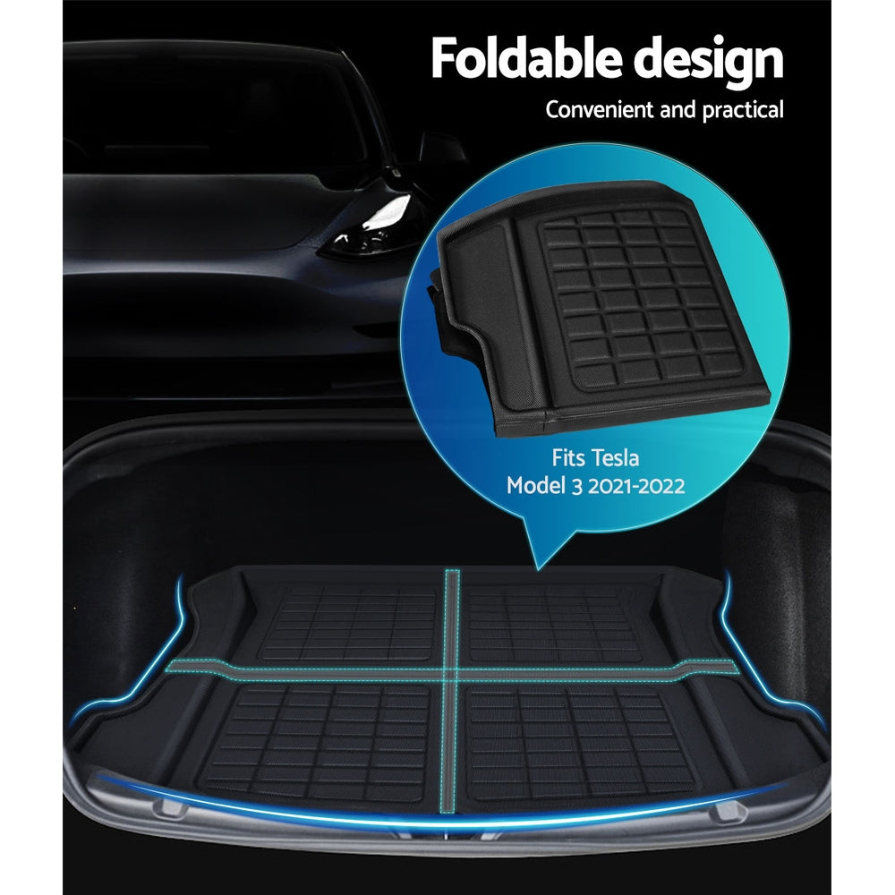 Car Rubber Floor Mats for Tesla Model 3 Trunk Toolbox Cargo Mat Carpet