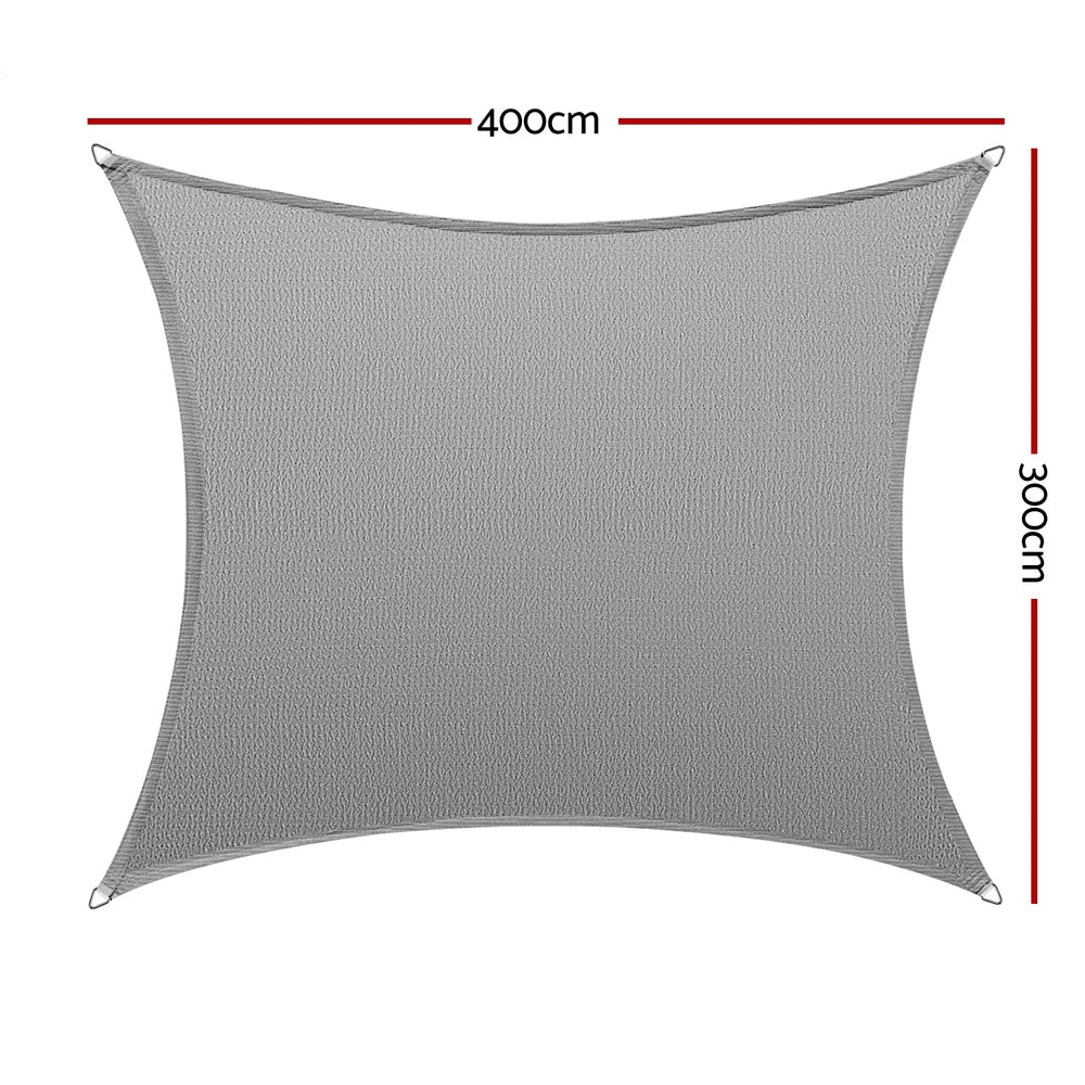 Shade Sail Cloth Rectangle Canopy 280GSM - 3x4M