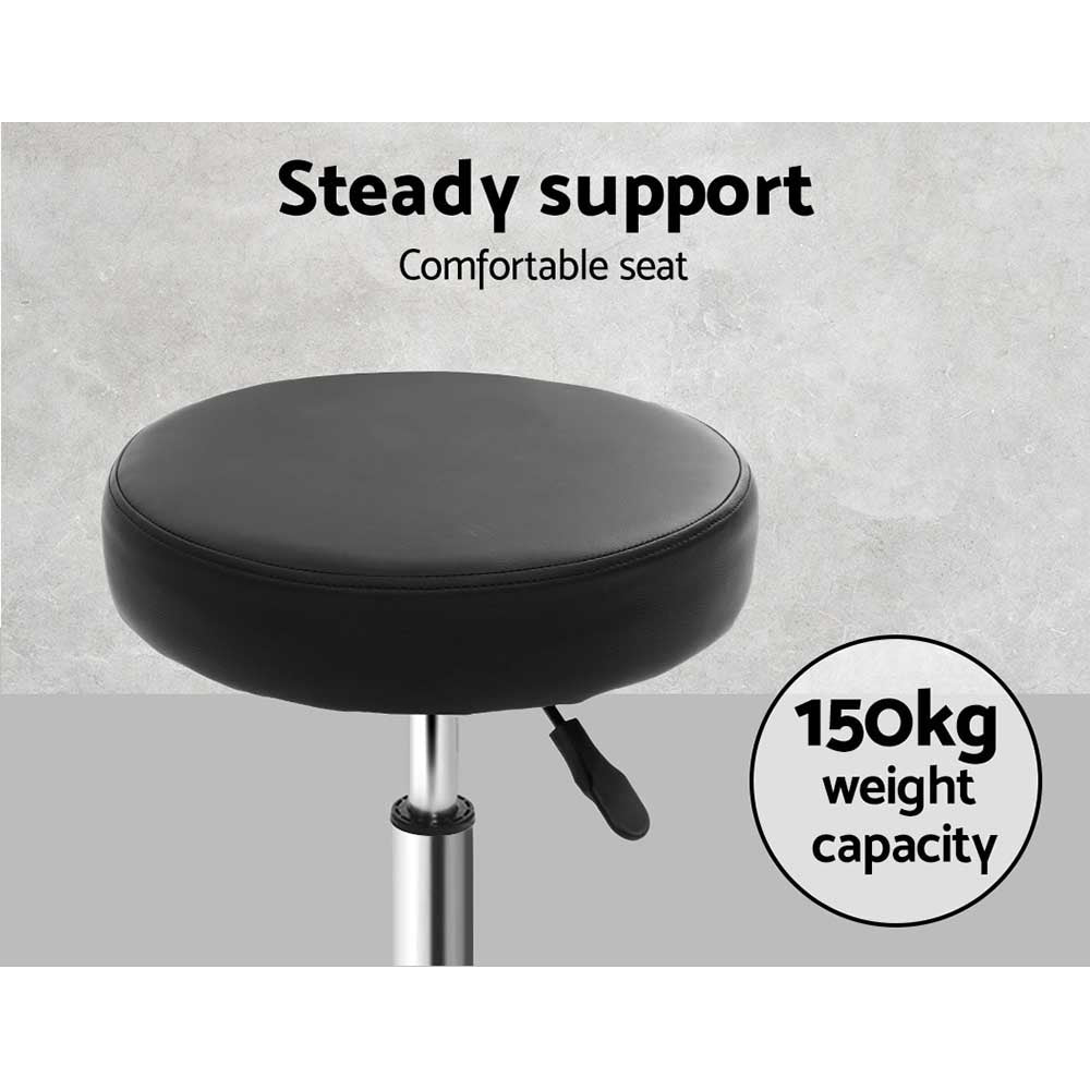 2X Salon Stool Round Swivel Barber Hair Bar Stools Hydraulic Lift Black