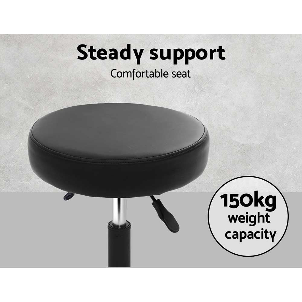 2X Salon Stool Swivel Round Barber Hair Bar Stools Hydraulic Lift Black