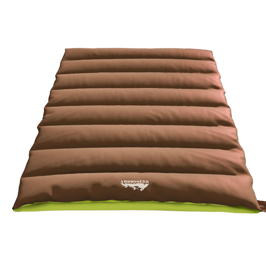 Weisshorn Sleeping Bag Double Bags Thermal Camping Hiking Tent Brown -5∞C