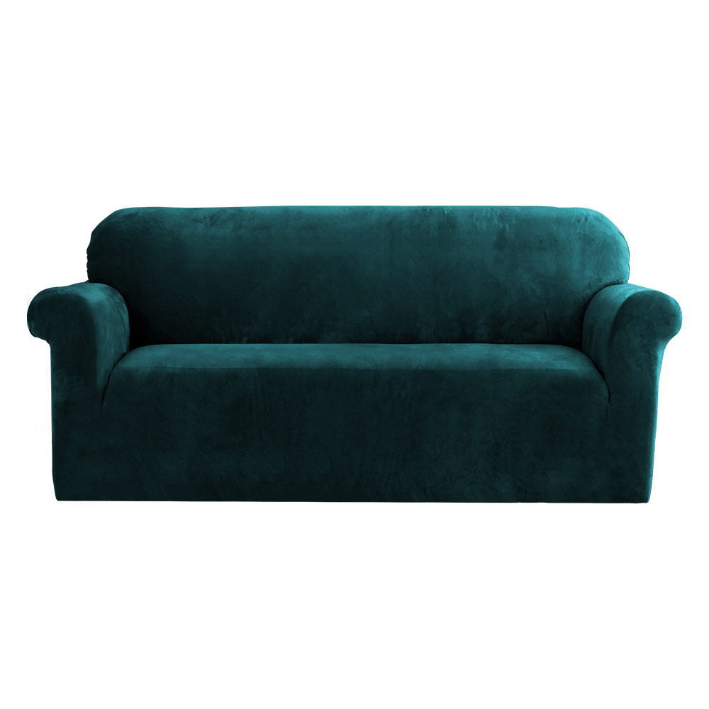 Artiss Sofa Cover Couch Covers 3 Seater Velvet Agate Green