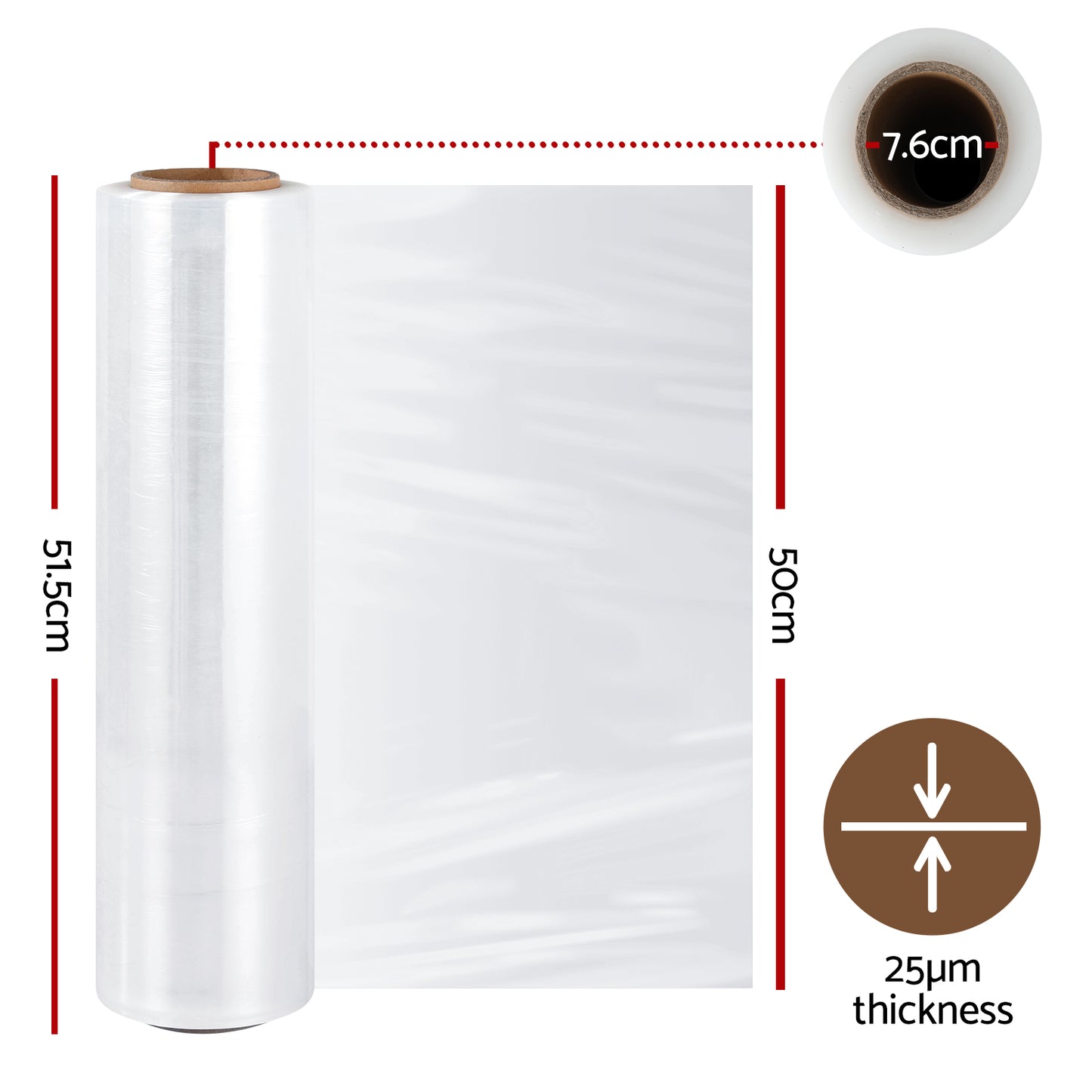 400m 4pcs Stretch Film Shrink Wrap Rolls Protect Package Material Home Warehouse