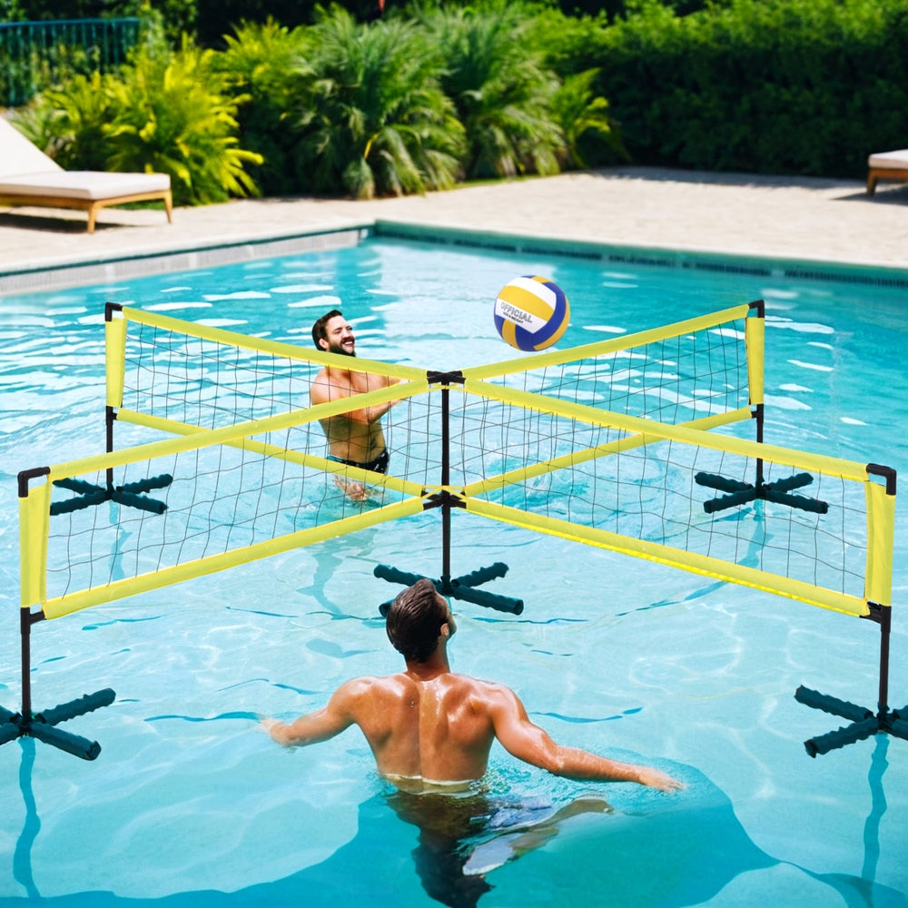 HomeMyGarden Water Volleyball Net Set Portable Swimming Pool Nets Game 4 Anchor Bags