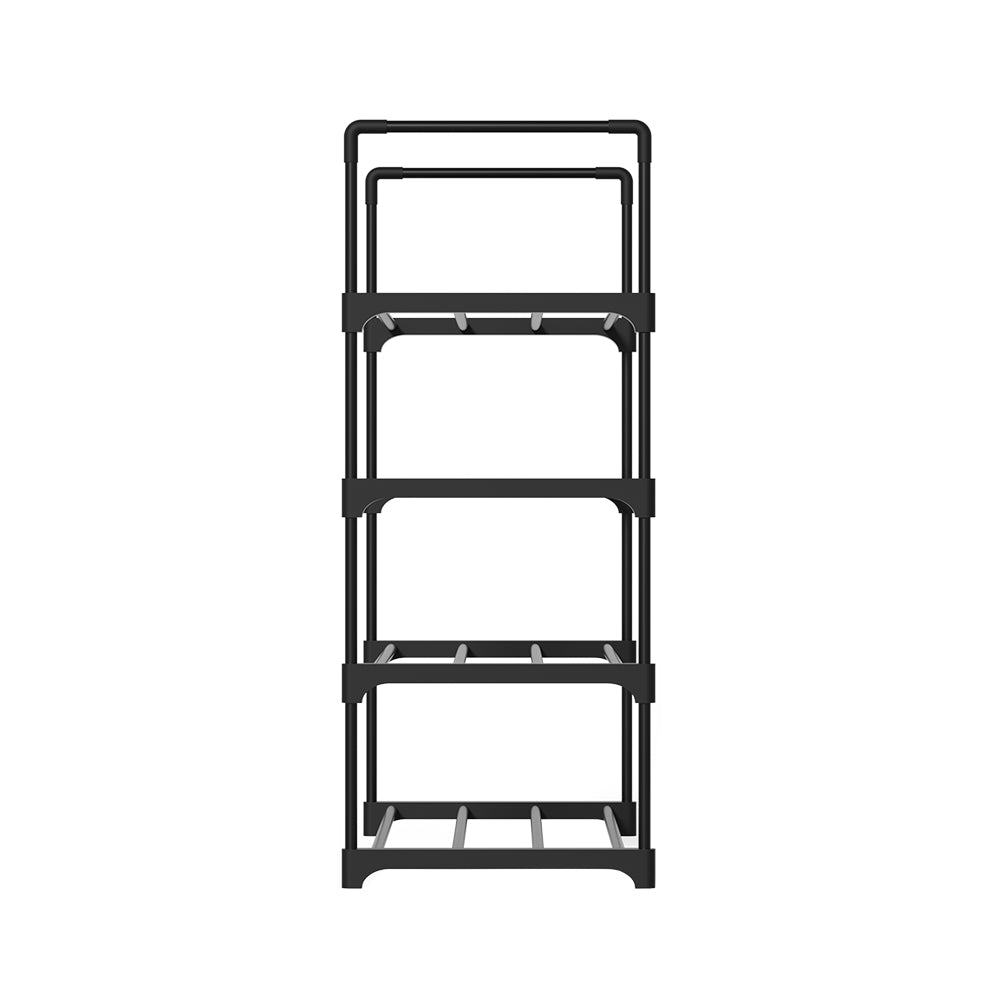 Shoe Rack Stackable Shelves 4 Tiers 55cm Shoes Storage Stand Black