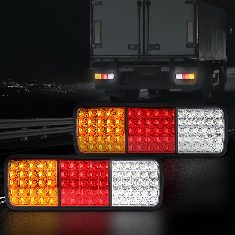 Pair 75 LED Tail Lights Stop Reverse Indicator 12V Ute Trailer Caravan Truck Boat