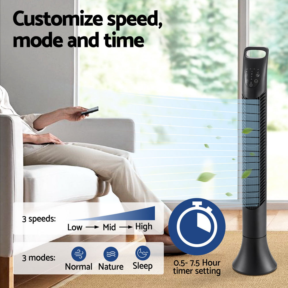 Devanti Tower Fan Oscillating 3 Speeds with Remote 91cm