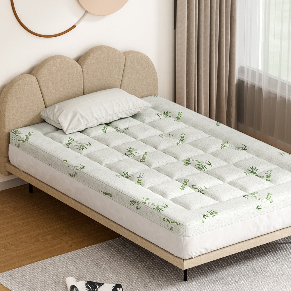 Mattress Topper Bedding Pillowtop Bamboo 7.5cm - King Single