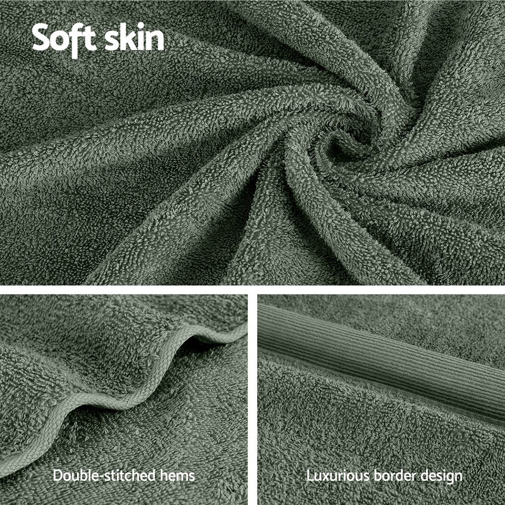 Bath Sheets Set 2 Pack Cotton Extra Large Towels - Green