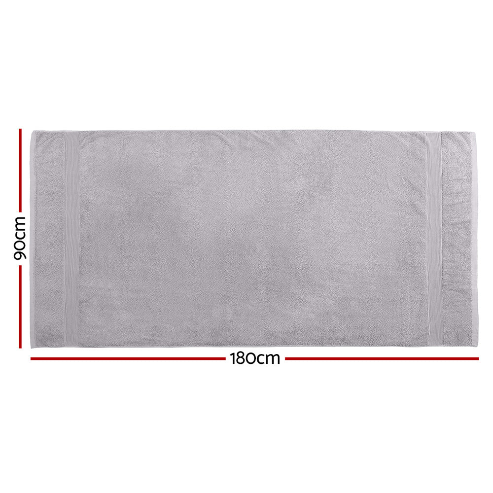 Bath Sheets Set 2 Pack Cotton Extra Large Towels - Grey